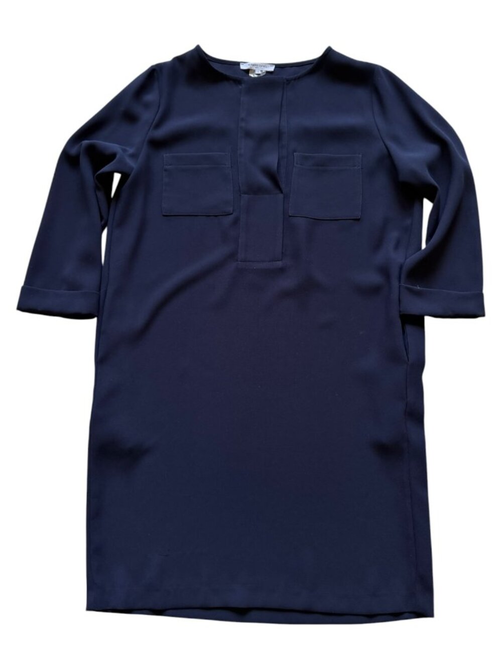 Gerard Darel Navy Blue Shift Dress Made in France Pockets Size 3 FR 42 US M L
